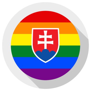 Slovak LGBT bayrağı, beyaz arkaplanda yuvarlak şekil simgesi