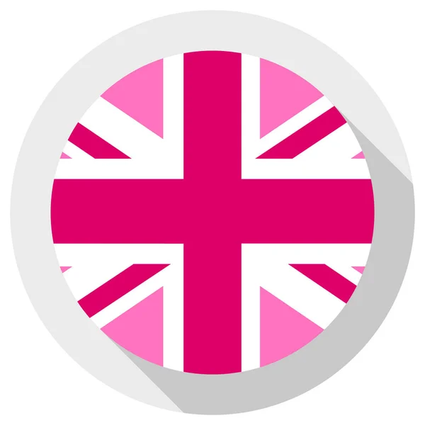 Flaga Pink Jack Flaga Społeczności Lgbt Wielkiej Brytanii Okrągły Kształt — Wektor stockowy