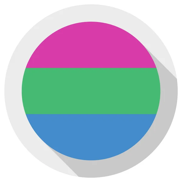 多性别骄傲旗 白色背景的圆形图标 — 图库矢量图片