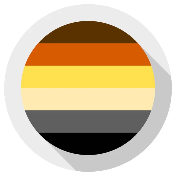 国际熊兄弟会旗帜 白色背景圆形图标 — 图库矢量图片