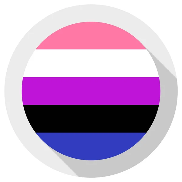 Genderfluid Stolthet Flagga Rund Form Ikon Vit Bakgrund — Stock vektor