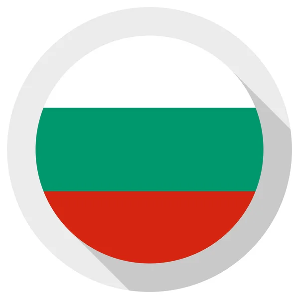 Flagga Bulgarien Rund Form Ikon Vit Bakgrund Vektor Illustration — Stock vektor