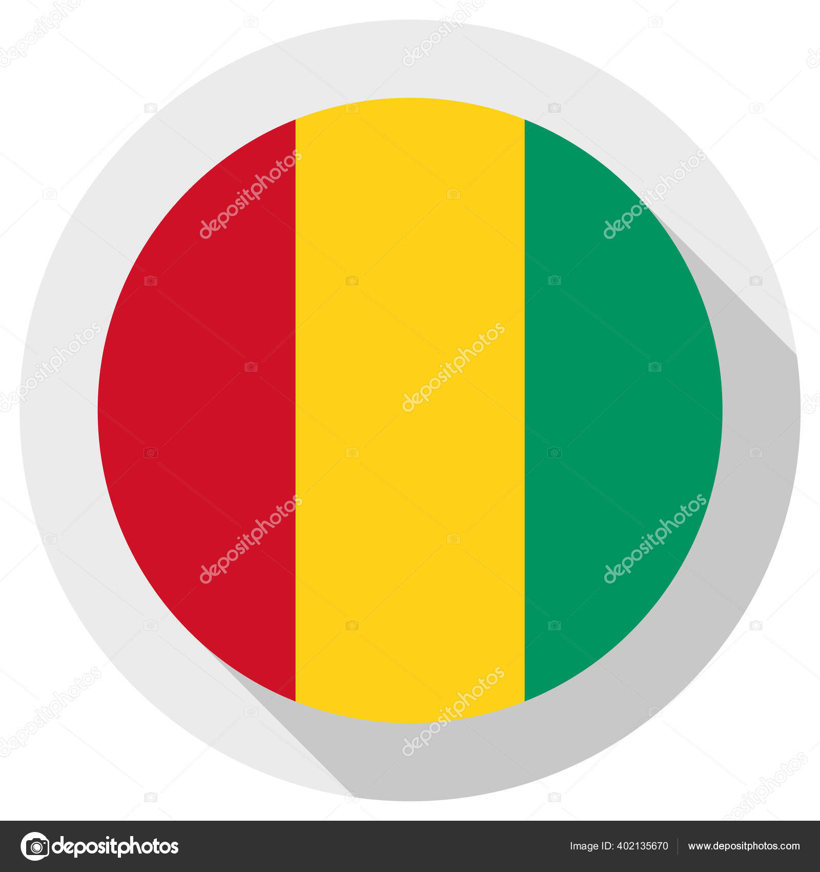 Drapeau Guinée Icône Forme Ronde Sur Fond Blanc Illustration Vectorielle  Vecteur par ©ecelop 402135670