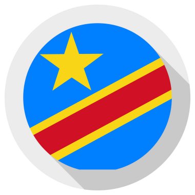 D. R. Kongo 'nun yeni bayrağı, beyaz arkaplanda yuvarlak şekil simgesi, vektör illüstrasyonu