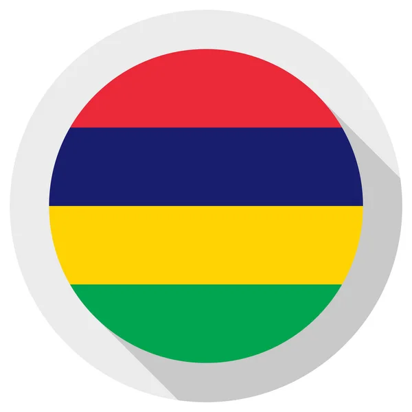 Σημαία Του Mauritius Στρογγυλό Σχήμα Εικονίδιο Λευκό Φόντο Διανυσματική Απεικόνιση — Διανυσματικό Αρχείο