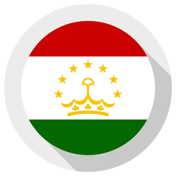 塔吉克斯坦国旗 白色背景上的圆形图标 矢量插图 — 图库矢量图片