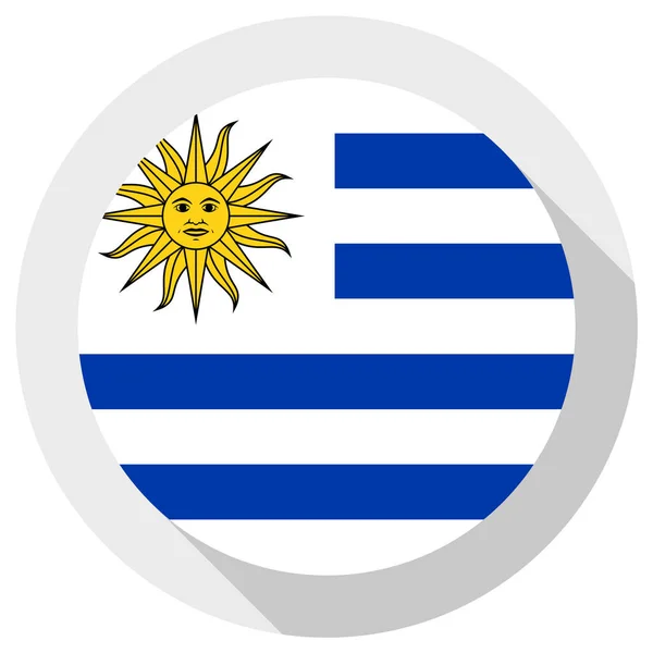 Flagga Uruguay Rund Form Ikon Vit Bakgrund Vektor Illustration — Stock vektor
