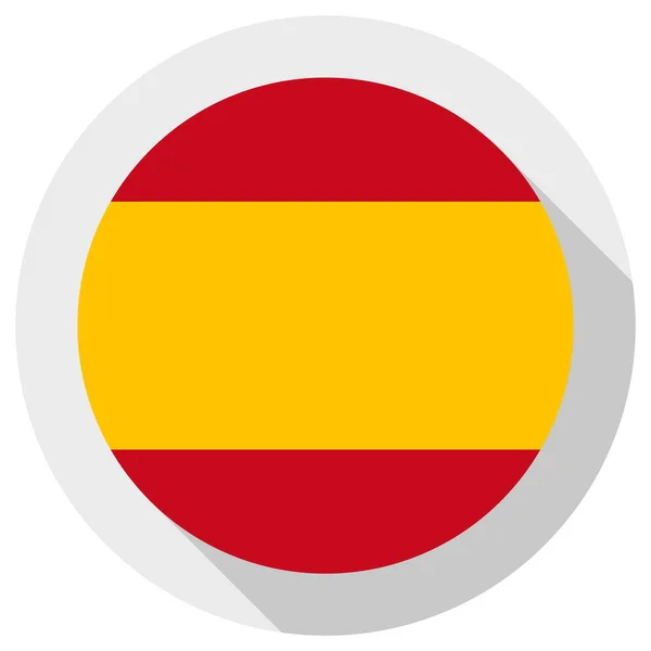 Bandera España Icono Forma Redonda Sobre Fondo Blanco Ilustración Vectorial — Vector de stock