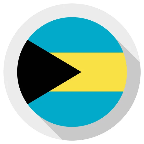 Bahamská Vlajka Ikona Kulatého Tvaru Bílém Pozadí Vektorová Ilustrace — Stockový vektor