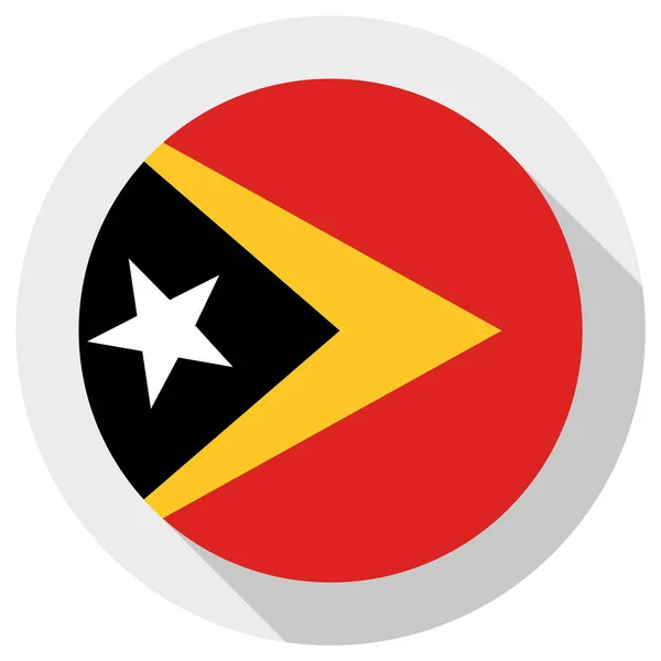 Vlag Van Oost Timor Ronde Vorm Icoon Witte Achtergrond Vectorafbeelding — Stockvector