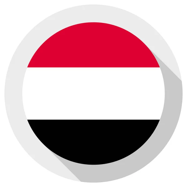 Bandera Yemen Icono Forma Redonda Sobre Fondo Blanco Ilustración Vectorial — Vector de stock