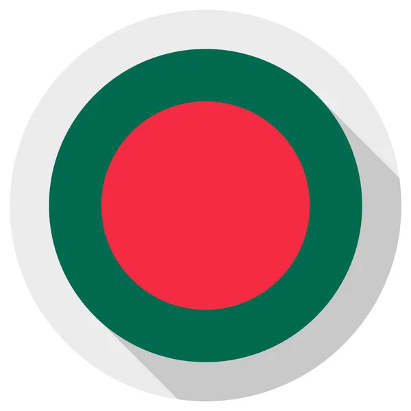 孟加拉国国旗 白色背景上的圆形图标 矢量插图 — 图库矢量图片