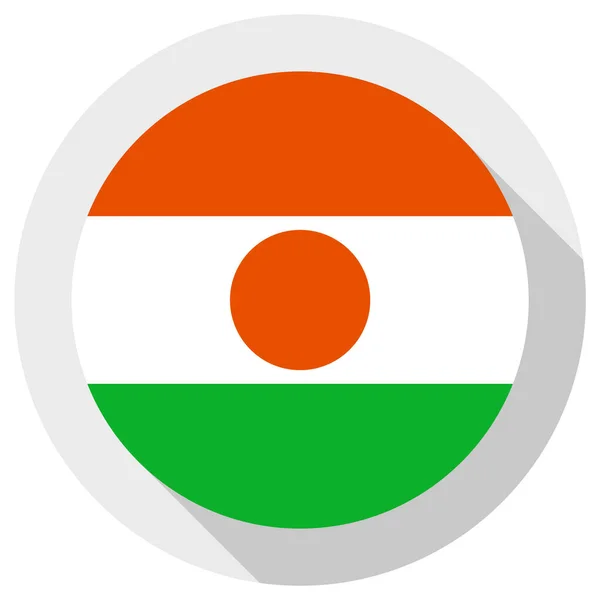 Σημαία Του Νίγηρα Στρογγυλό Σχήμα Εικονίδιο Λευκό Φόντο Διανυσματική Απεικόνιση — Διανυσματικό Αρχείο