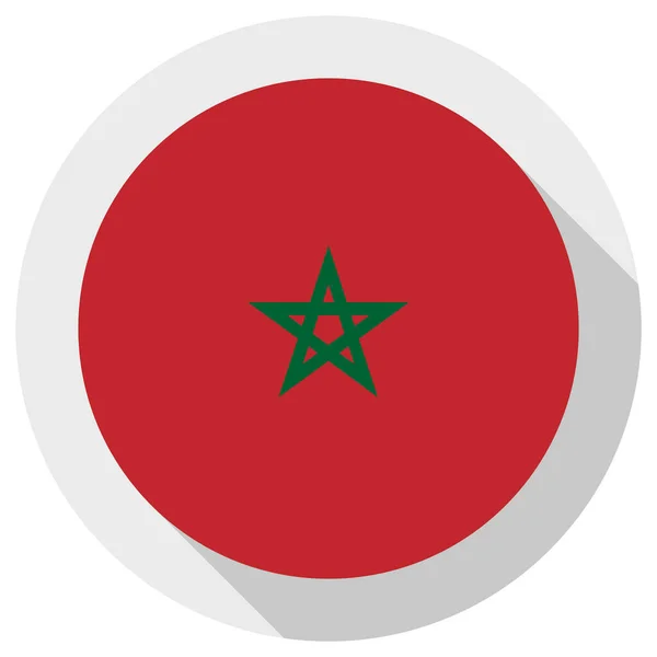 Drapeau Maroc Icône Forme Ronde Sur Fond Blanc Illustration Vectorielle — Image vectorielle