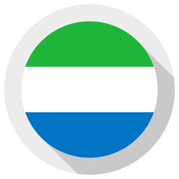 Σημαία Του Sierra Leone Στρογγυλό Σχήμα Εικονίδιο Λευκό Φόντο Διανυσματική — Διανυσματικό Αρχείο