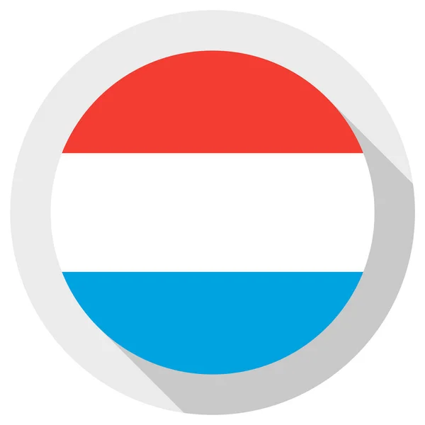 Vlag Van Luxemburg Ronde Vorm Icoon Witte Achtergrond Vectorillustratie — Stockvector