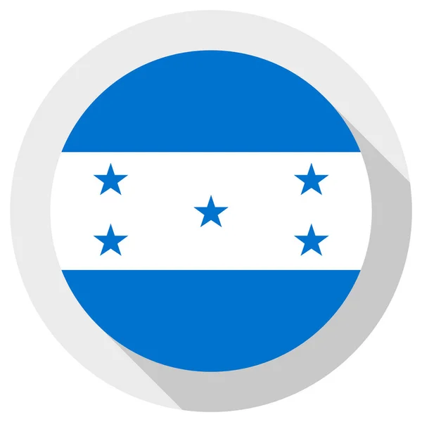 Vlag Van Honduras Ronde Vorm Pictogram Witte Achtergrond Vector Illustratie — Stockvector
