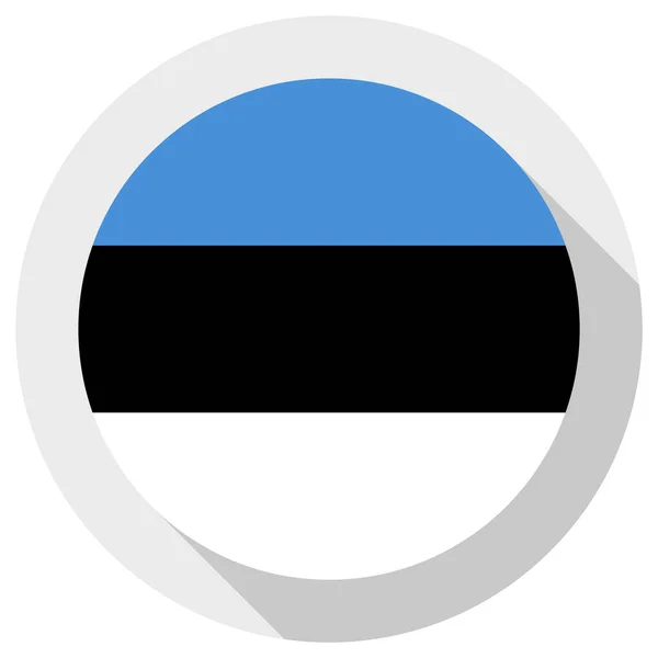 Σημαία Εσθονίας Στρογγυλό Σχήμα Εικονίδιο Λευκό Φόντο Διανυσματική Απεικόνιση — Διανυσματικό Αρχείο