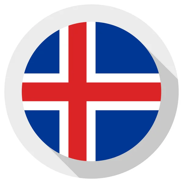 Flaga Islandii Okrągła Ikona Kształtu Białym Tle Ilustracja Wektora — Wektor stockowy