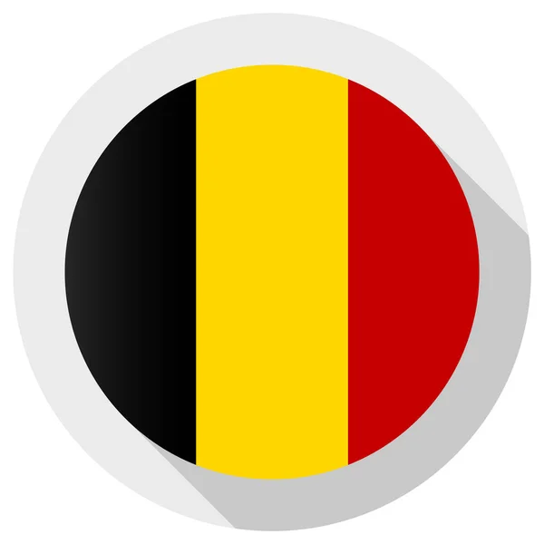 Vlag Van België Ronde Vorm Icoon Witte Achtergrond Vectorillustratie — Stockvector