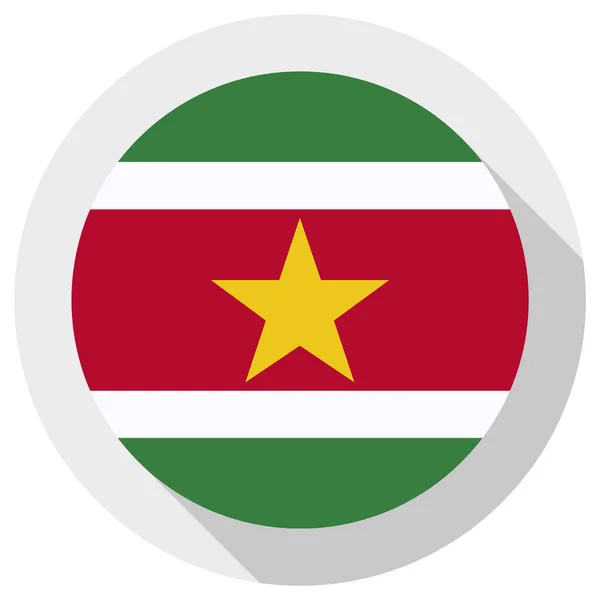 Bandera Surinam Icono Forma Redonda Sobre Fondo Blanco Ilustración Vectorial — Archivo Imágenes Vectoriales