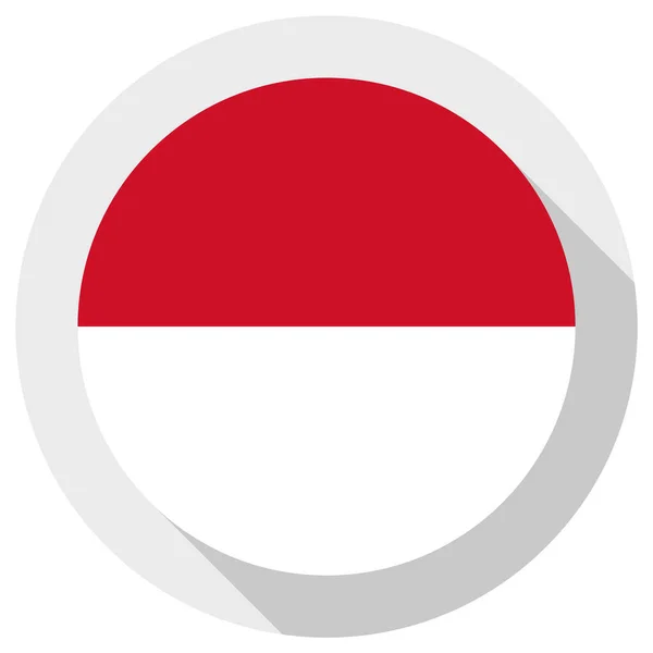 印度尼西亚国旗 白色背景上的圆形图标 矢量插图 — 图库矢量图片
