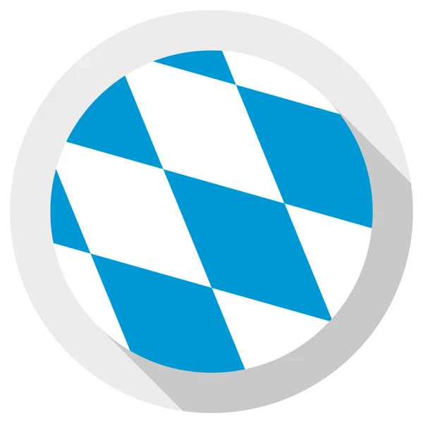 Bandera Baviera Icono Forma Redonda Sobre Fondo Blanco Ilustración Vectorial — Vector de stock