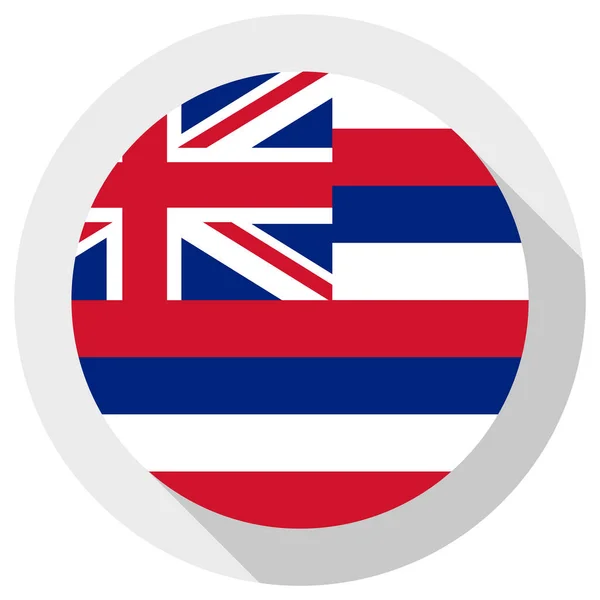 Флаг Гавайев Иконка Круглой Формы Белом Фоне Векторная Иллюстрация — стоковый вектор