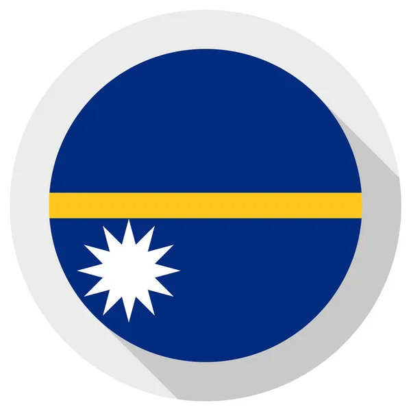 Vlag Van Nauru Ronde Vorm Pictogram Witte Achtergrond Vector Illustratie — Stockvector
