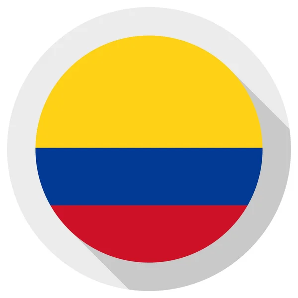 Flagga Colombia Rund Form Ikon Vit Bakgrund Vektor Illustration — Stock vektor