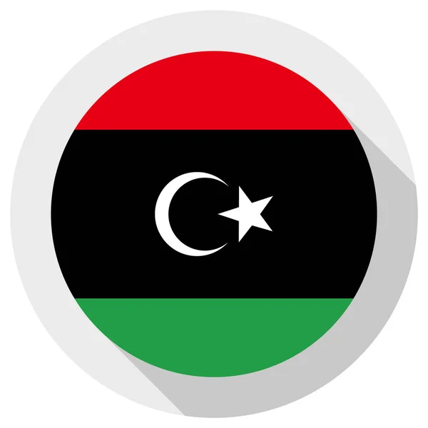 Drapeau Libya Icône Forme Ronde Sur Fond Blanc Illustration Vectorielle — Image vectorielle