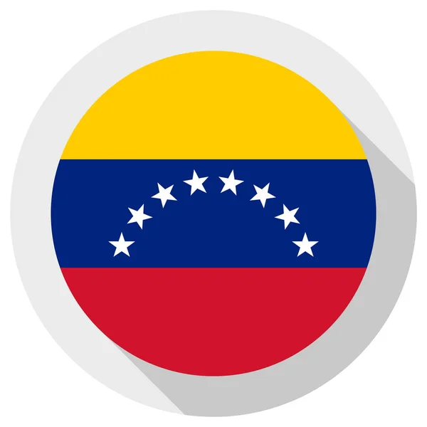 Bandera Venezuela Icono Forma Redonda Sobre Fondo Blanco Ilustración Vectorial — Archivo Imágenes Vectoriales