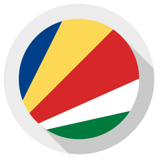 Flagga Seychellerna Rund Form Ikon Vit Bakgrund Vektor Illustration — Stock vektor