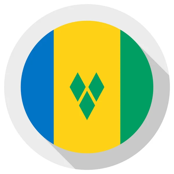Bandiera Saint Vincent Grenadine Icona Forma Rotonda Sfondo Bianco Illustrazione — Vettoriale Stock