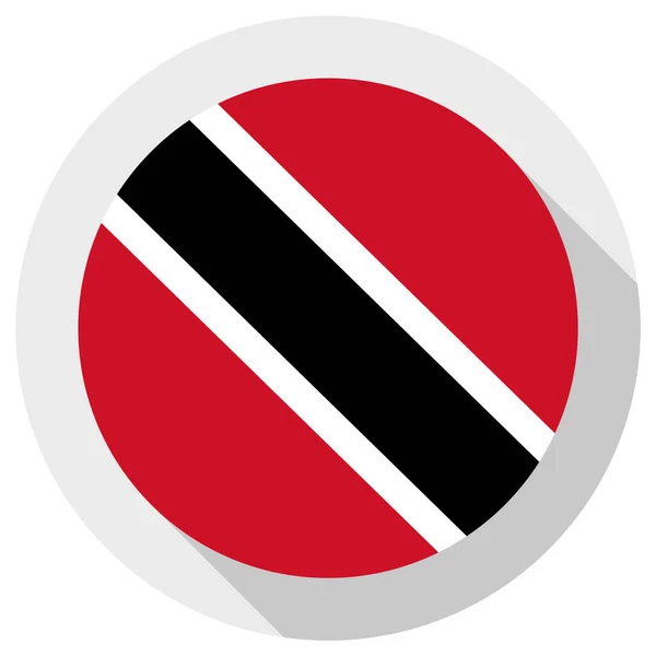 Vlag Van Trinidad Tobago Ronde Vorm Icoon Witte Achtergrond Vectorillustratie — Stockvector