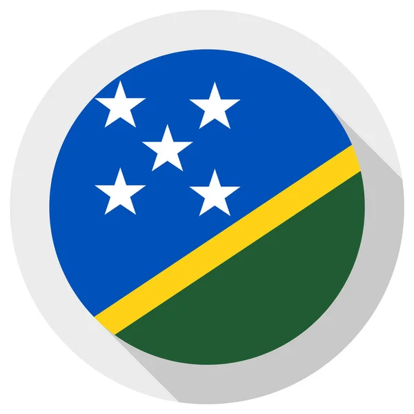 Σημαία Νησιών Σολομών Στρογγυλό Σχήμα Εικονίδιο Λευκό Φόντο Διανυσματική Απεικόνιση — Διανυσματικό Αρχείο