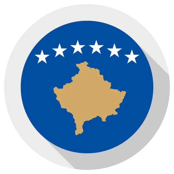 Vlajka Kosova Ikona Kulatého Tvaru Bílém Pozadí Vektorová Ilustrace — Stockový vektor