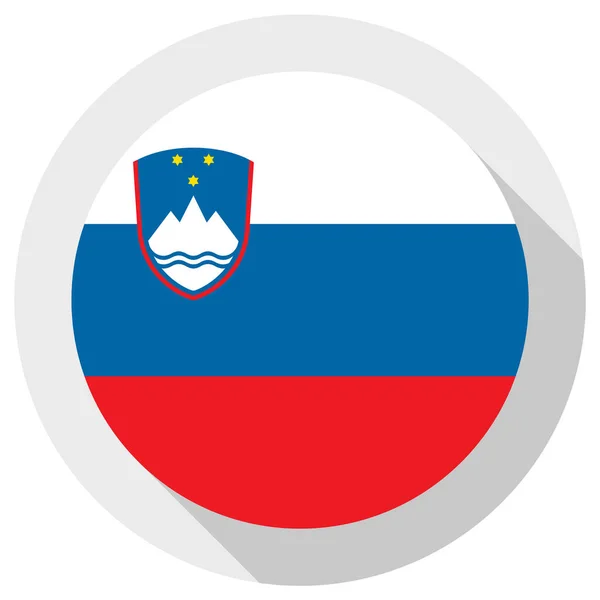 Vlajka Slovinska Ikona Kulatého Tvaru Bílém Pozadí Vektorová Ilustrace — Stockový vektor