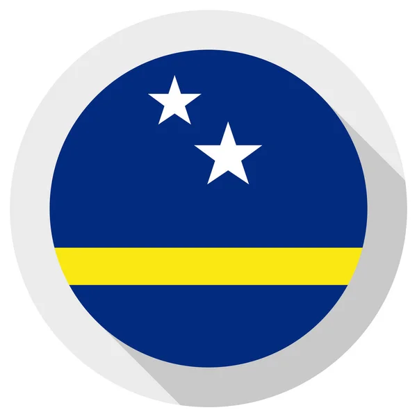 Σημαία Του Κουρασάο Στρογγυλό Σχήμα Εικονίδιο Λευκό Φόντο Διανυσματική Απεικόνιση — Διανυσματικό Αρχείο
