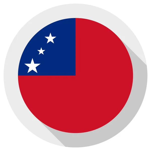 Bandera Samoa Icono Forma Redonda Sobre Fondo Blanco Ilustración Vectorial — Vector de stock