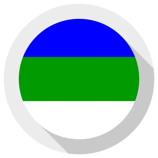 Bandeira Komi Republic Ícone Forma Redonda Fundo Branco Ilustração Vetorial — Vetor de Stock