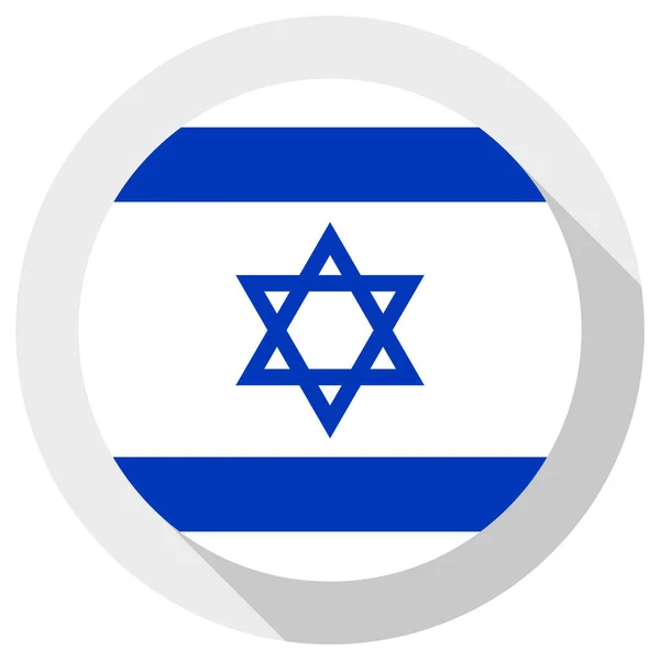 Vlag Van Israël Ronde Vorm Icoon Witte Achtergrond Vectorafbeelding — Stockvector