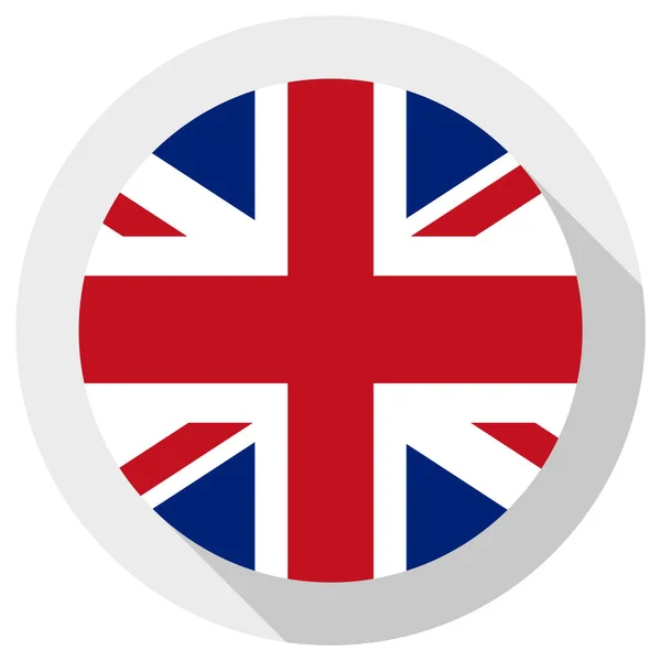 Flaga Wielkiej Brytanii Ikona Okrągłego Kształtu Białym Tle Ilustracja Wektora — Wektor stockowy