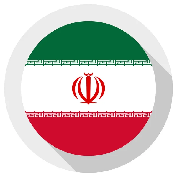 Vlag Van Iran Ronde Vorm Icoon Witte Achtergrond Vectorillustratie — Stockvector
