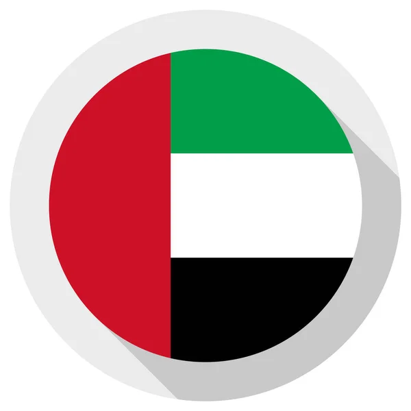 Bandera Emiratos Árabes Unidos Icono Forma Redonda Sobre Fondo Blanco — Vector de stock