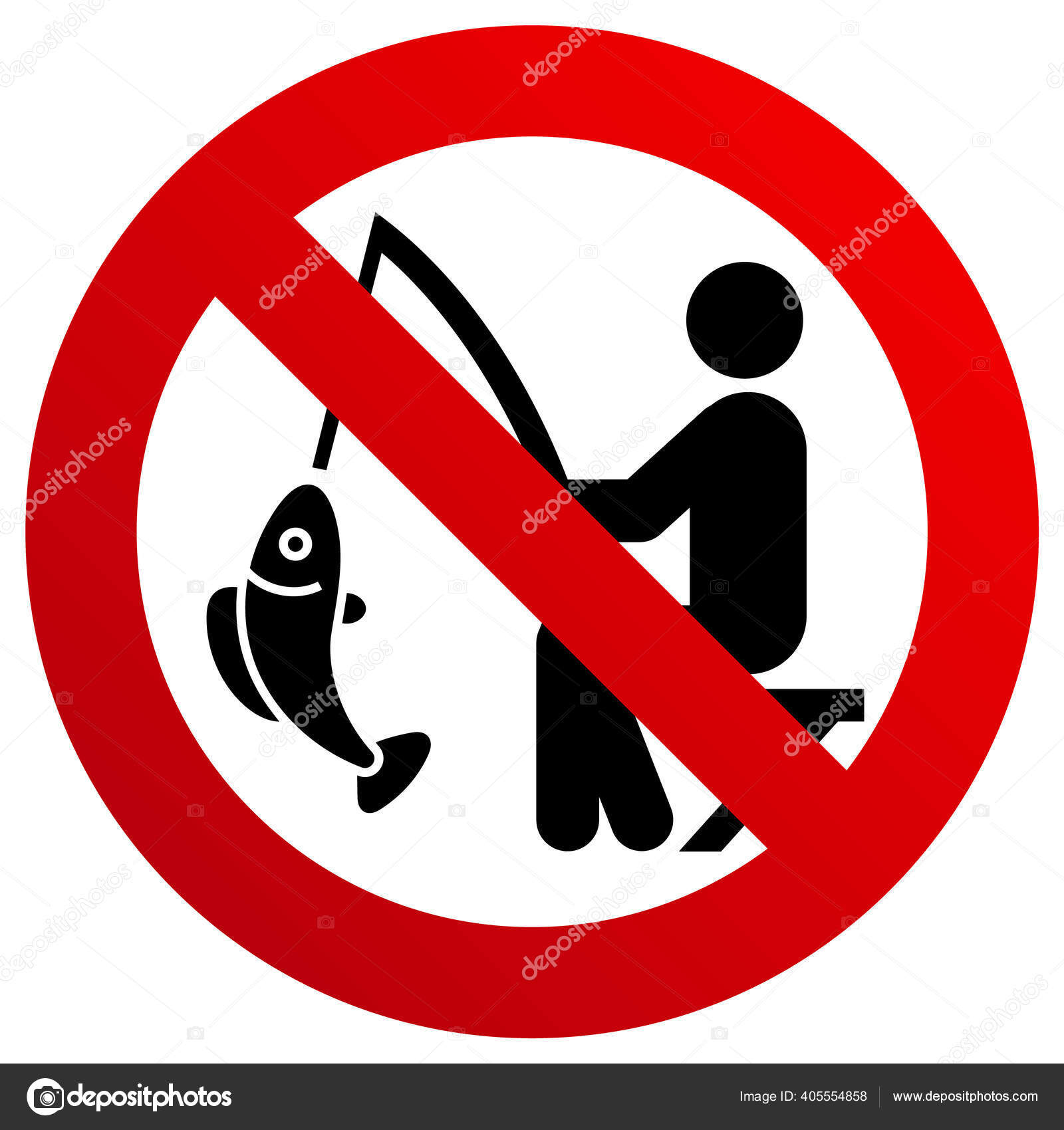 No fishing sign Vector Art Stock Images | Depositphotos