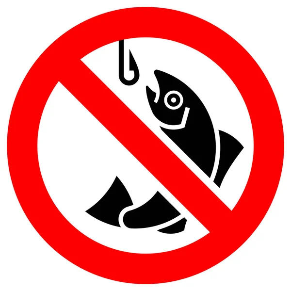 Nenhum Sinal Proibido Pesca Adesivo Redondo Moderno Ilustração Vetorial —  Vetores de Stock