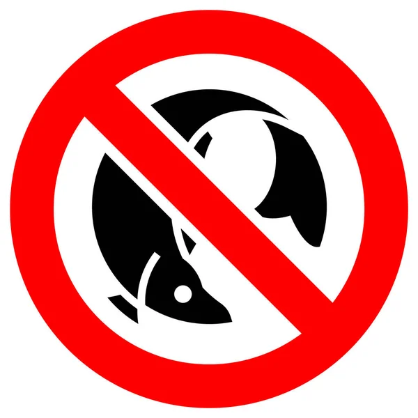 Ninguna Señal Prohibida Pesca Etiqueta Engomada Redonda Moderna Ilustración Del — Archivo Imágenes Vectoriales