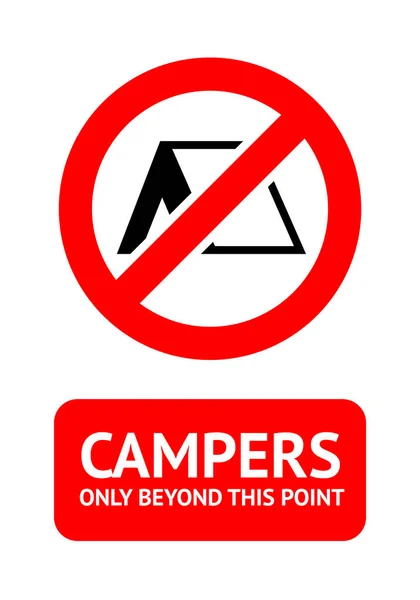 Ingen Camping Trendiga Klistermärke Redo Att Skriva — Stock vektor