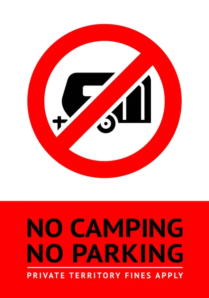 Ingen Camping Trendig Affisch Redo Att Skriva — Stock vektor